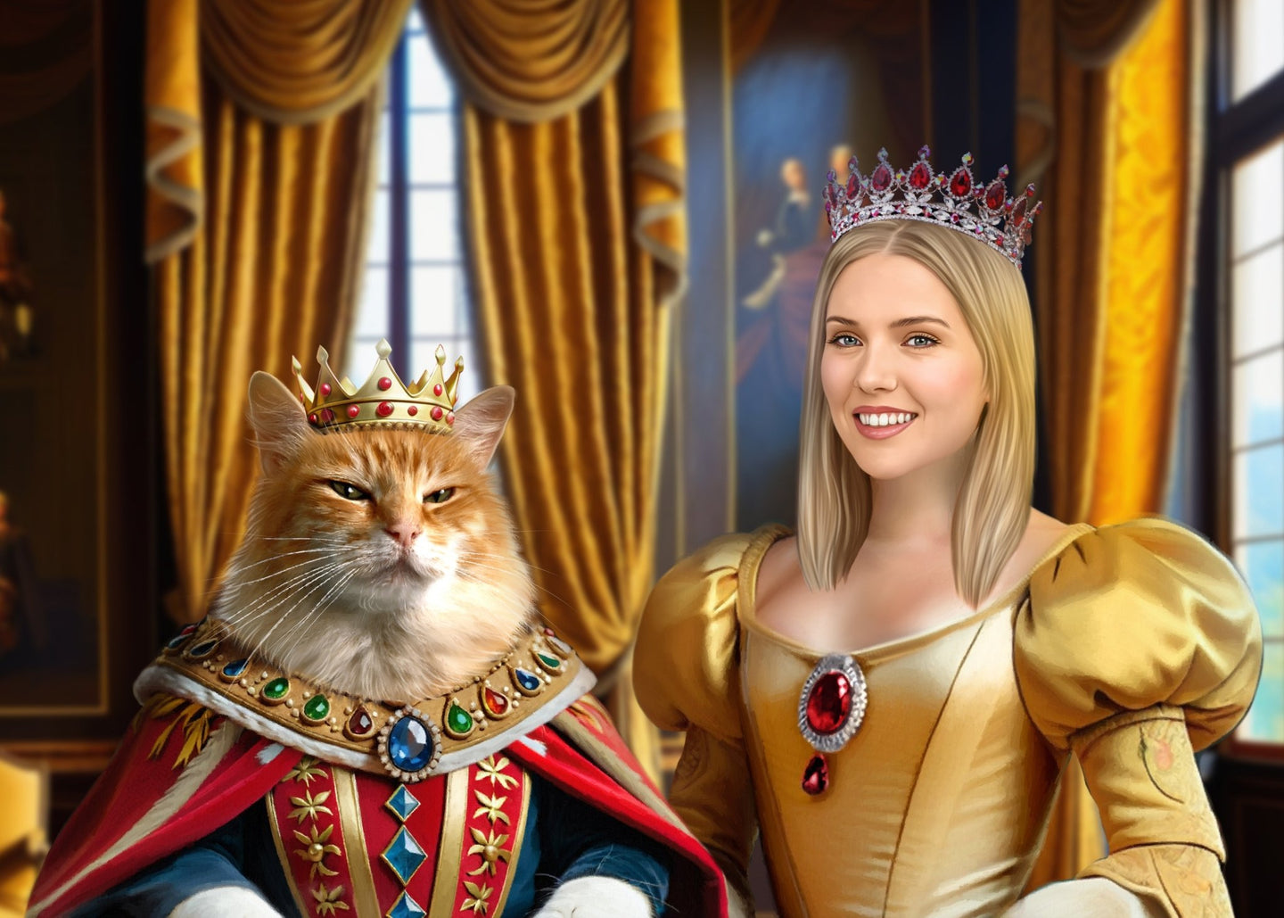 Queen and pet - Personlig Tavla - Royalistikprint