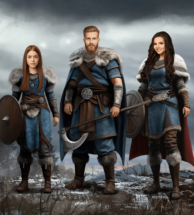 Viking Family 3 - Personlig Tavla - Royalistikprint