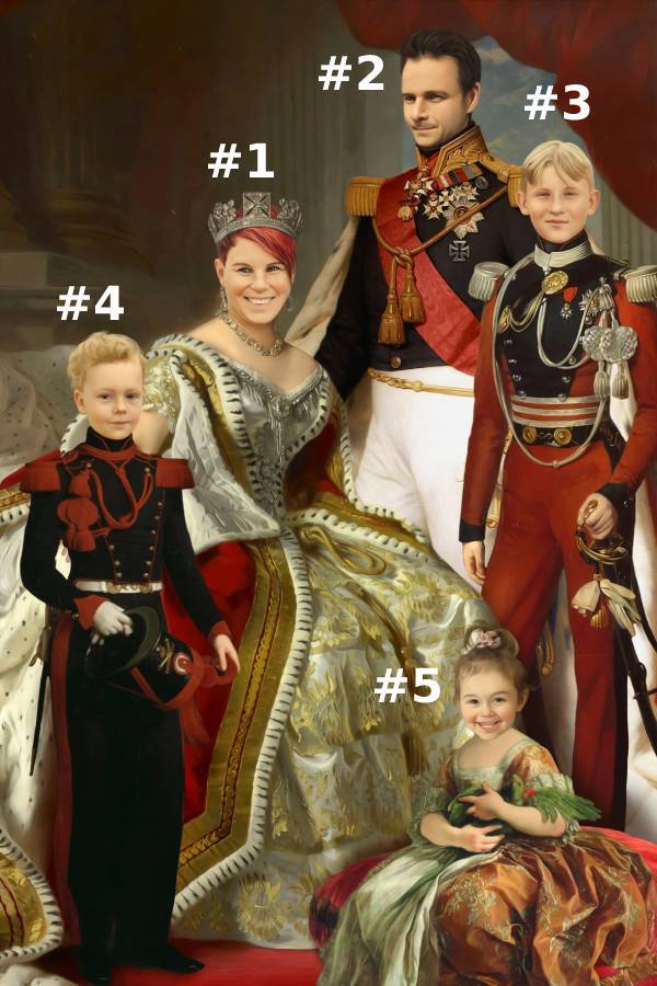 Royal Family: 5 Personer - Royalistikprint
