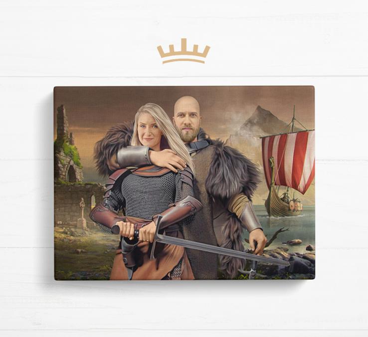 Viking Couple - Canvas Tavla - Royalistikprint
